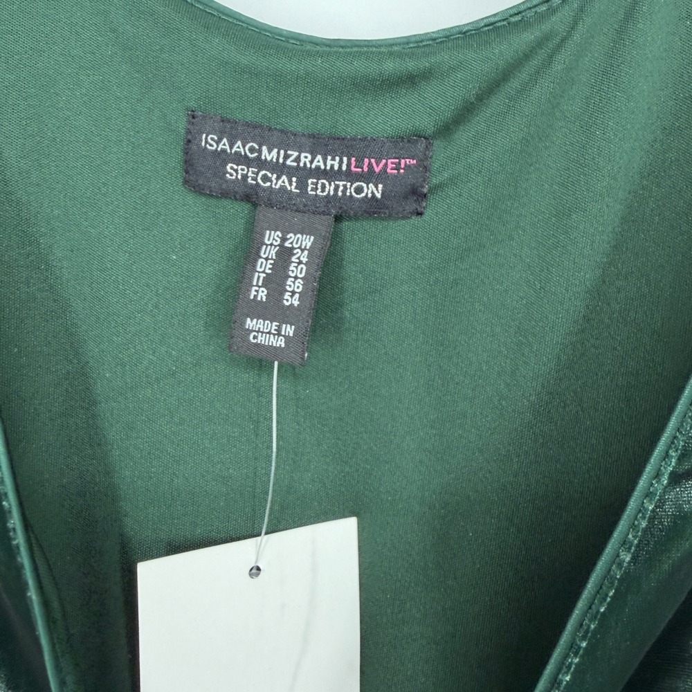 NWT Isaac Mizrahi Live Special Edition Green Velvet Lace Dress US 20W Plus Size - Picture 3 of 6